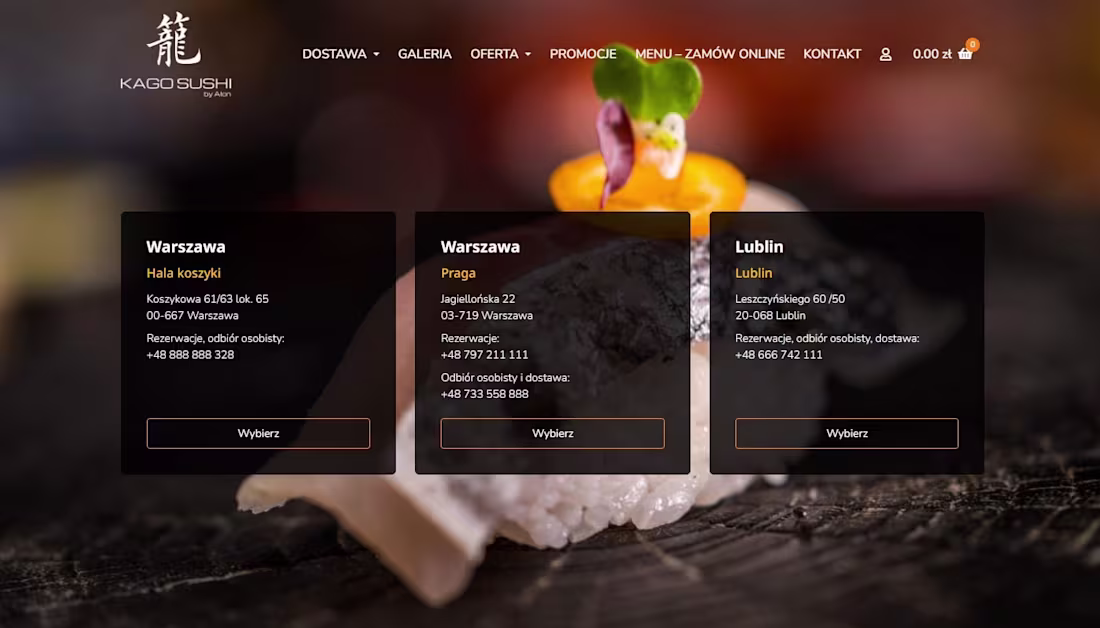Cover image for Kago Sushi Website Design