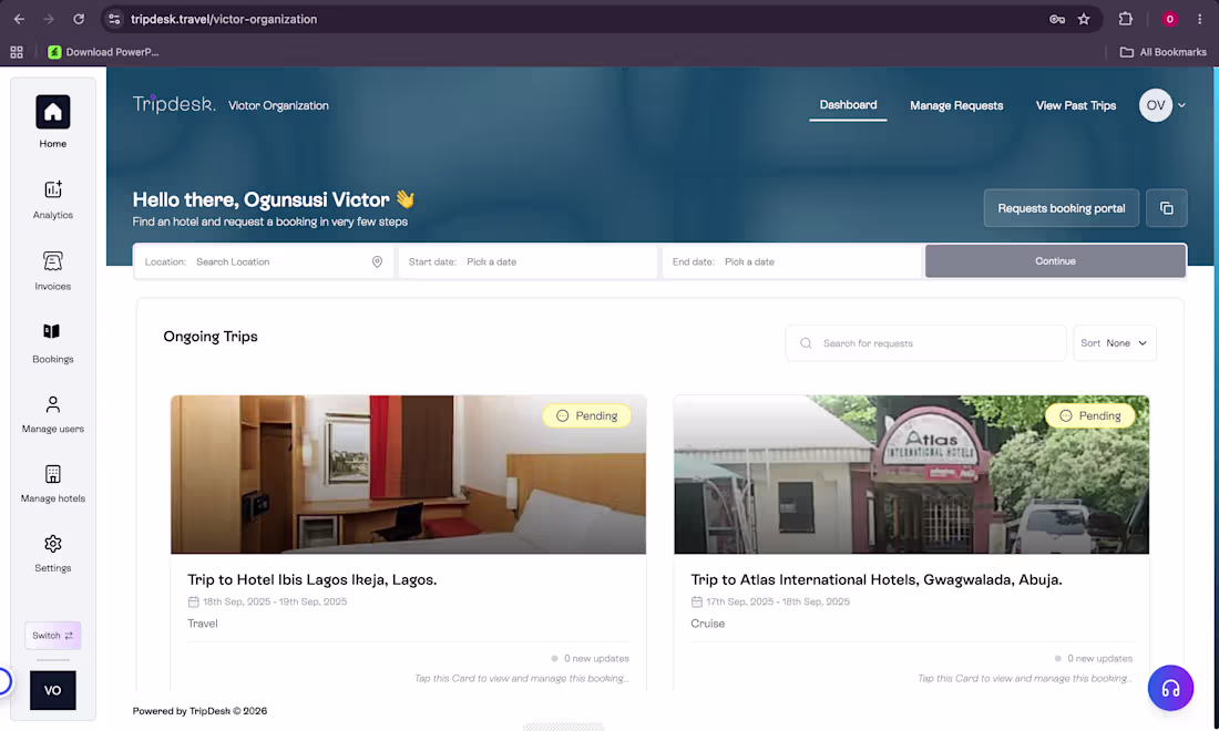 Cover image for Tripdesk - A corporate hotel
