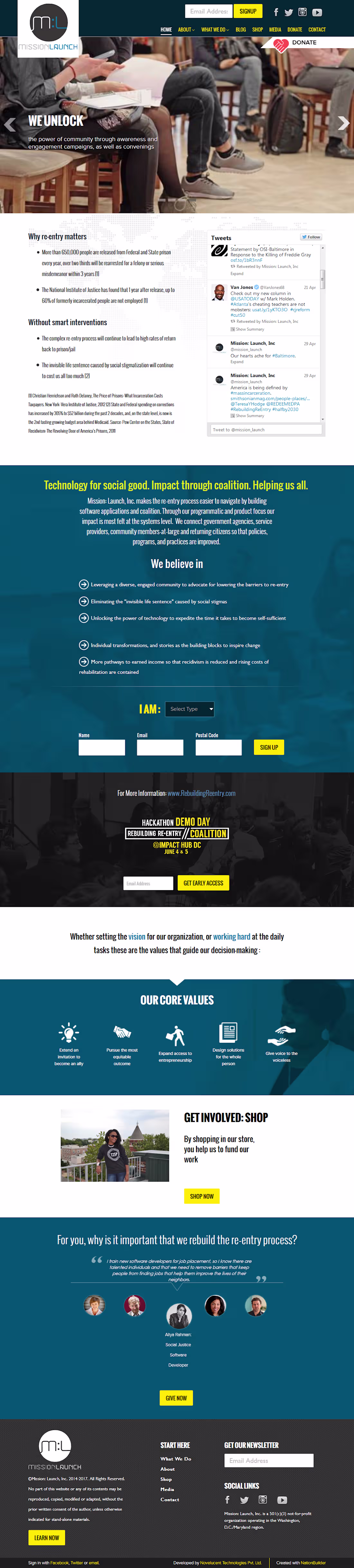 Cover image for NationBuilder website for a nonprofit