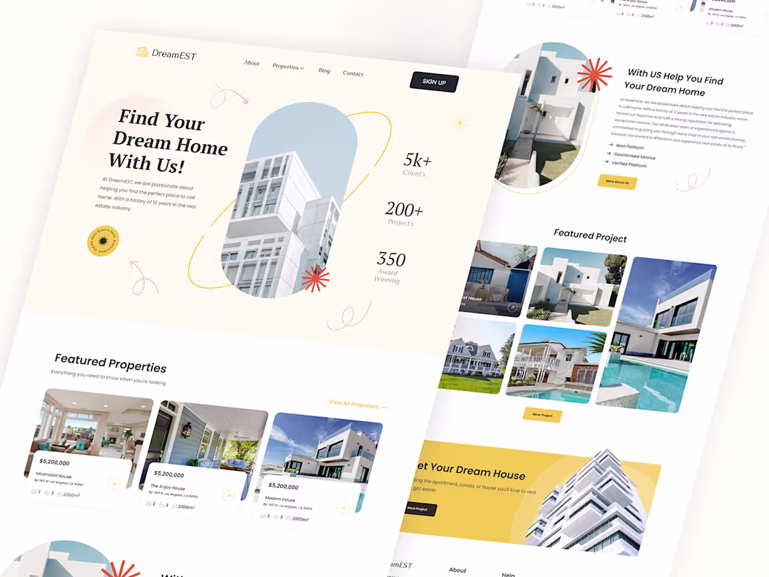 Cover image for Real Estate Web Landing page Design 