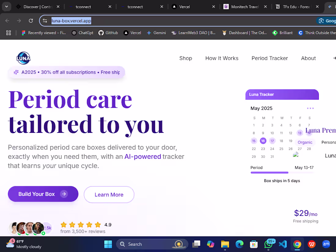 Cover image for Luna - Personalized Period Care Box