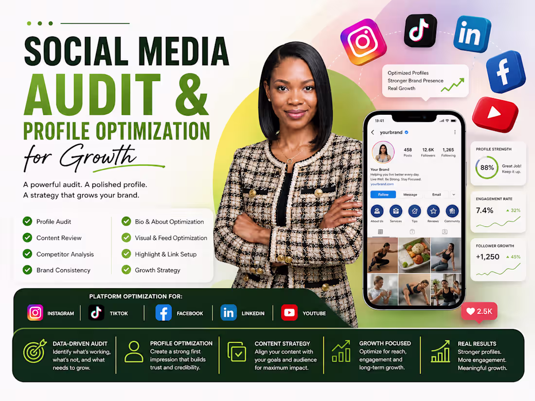 Cover image for Social Media Audit & Profile Optimization for Growth