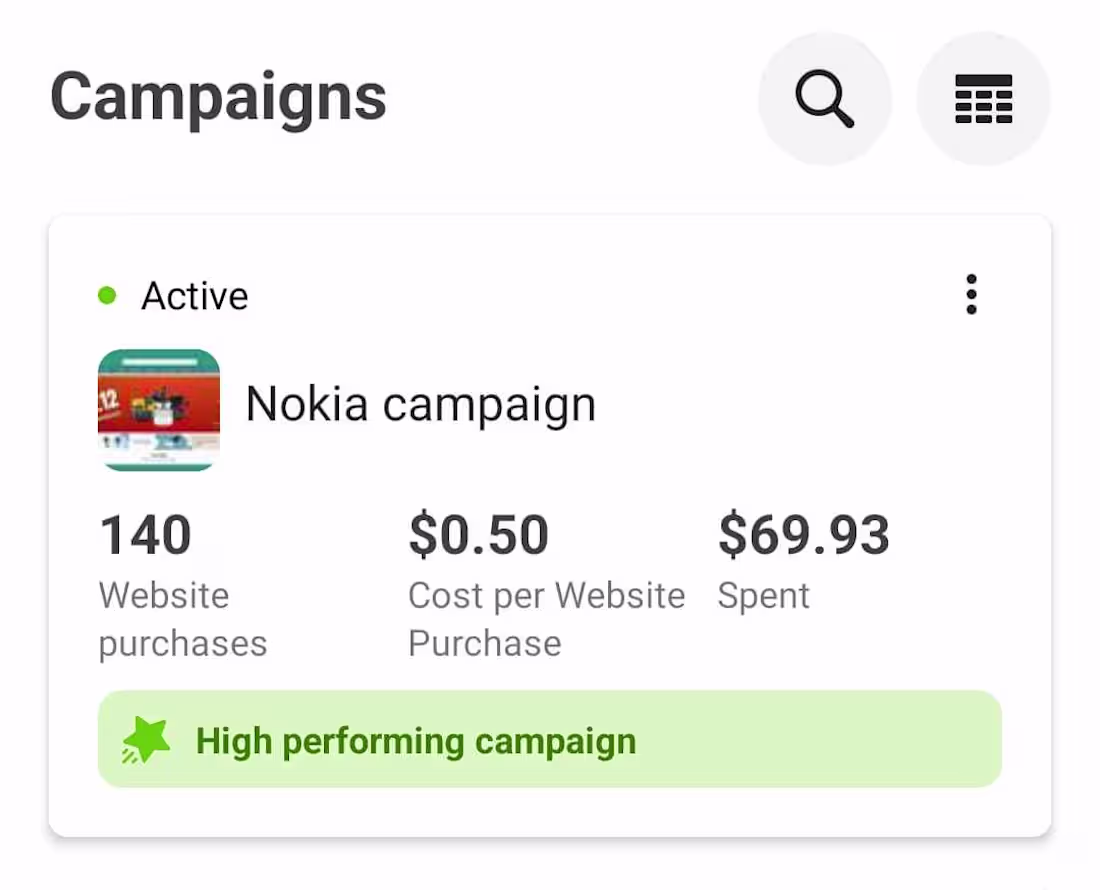 Cover image for High-Performing Facebook Campaign