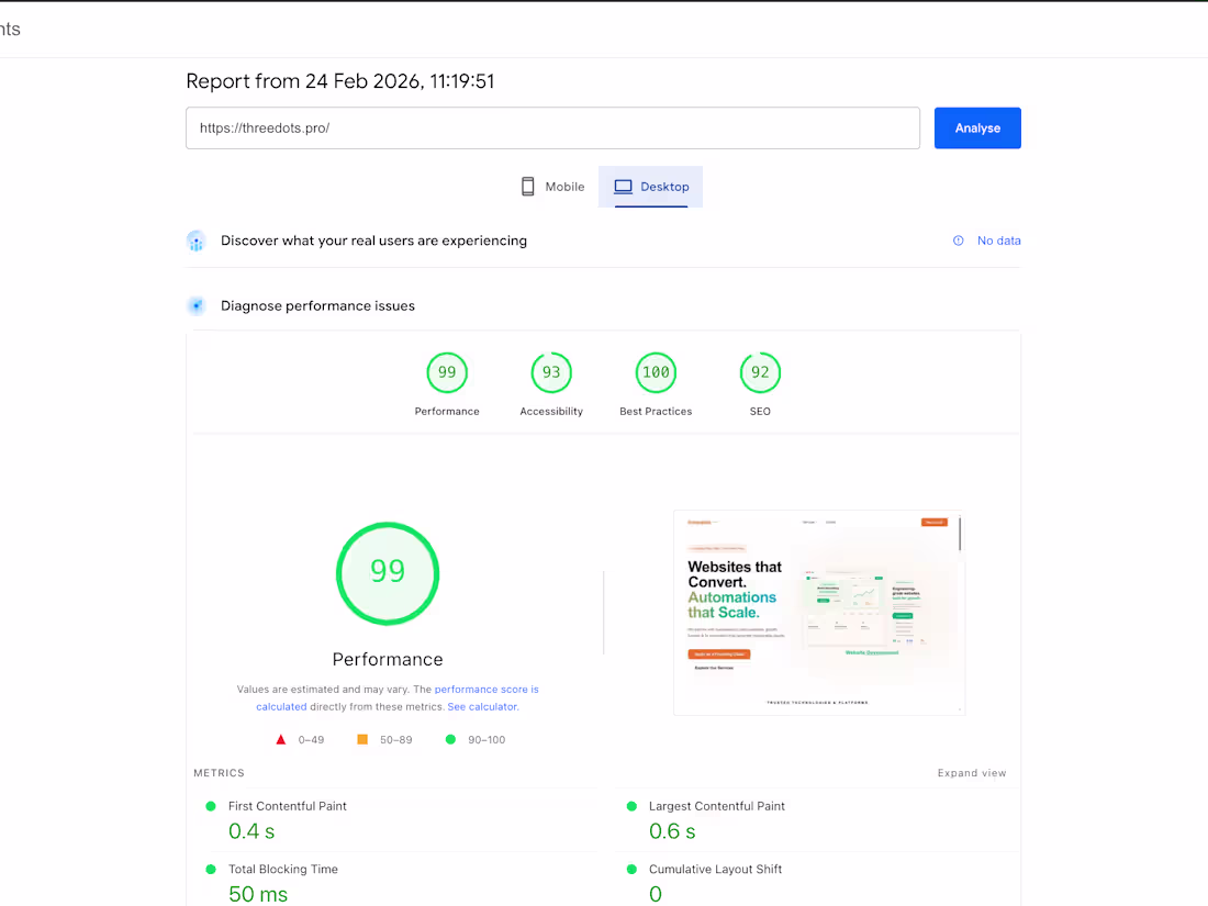 Cover image for Landing page for threedots