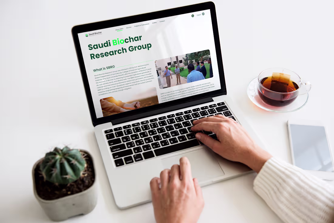 Cover image for  Saudi Biochar Research Group (SBRG) responsive Web Re-design