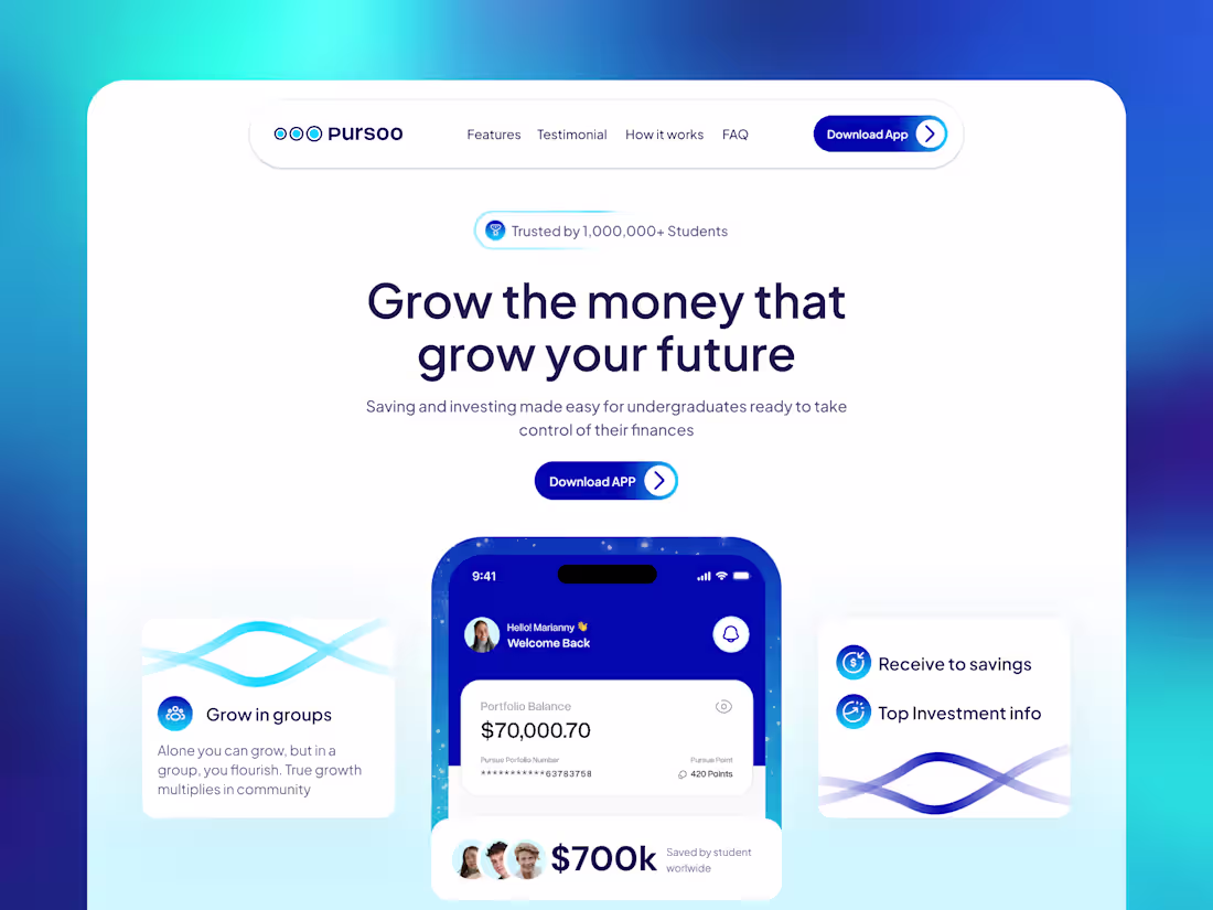 Cover image for Pursoo Framer Landing Page Design and Development