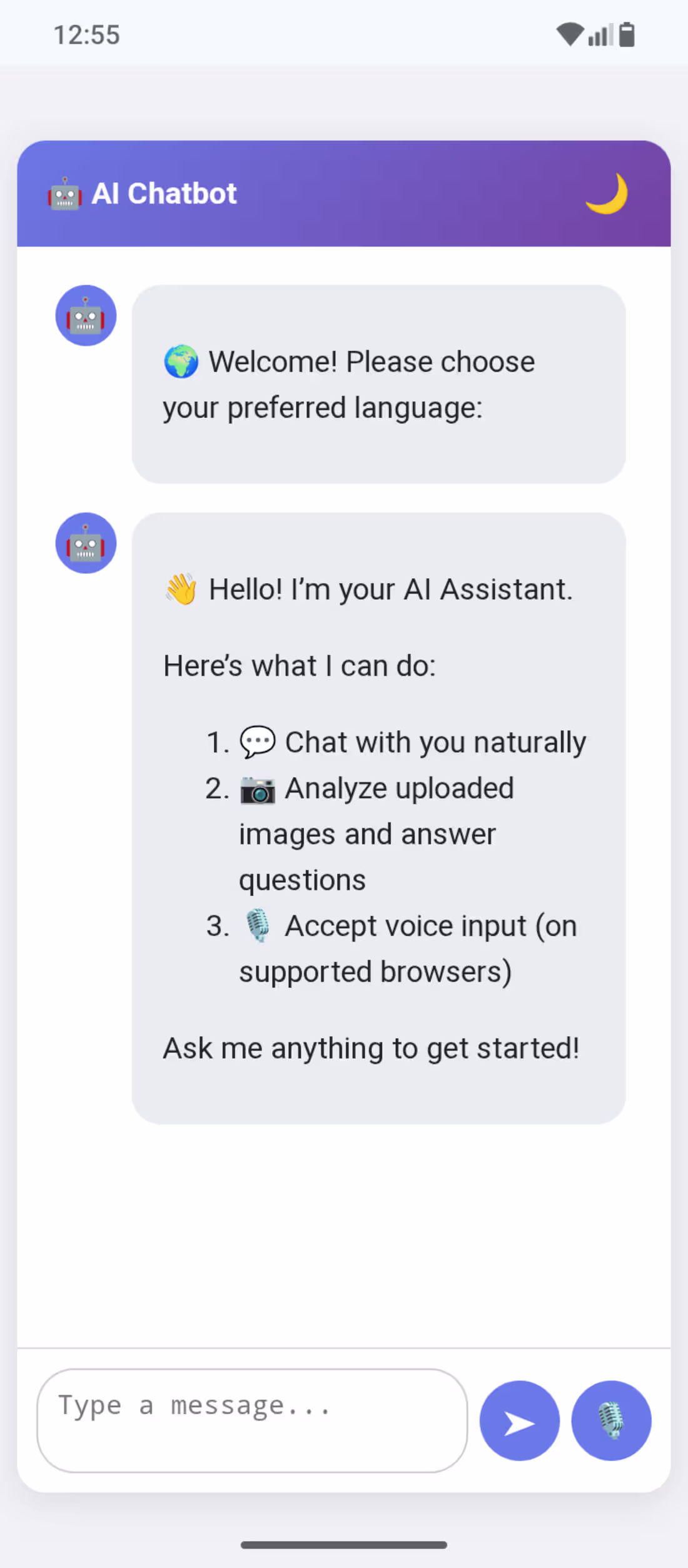 Cover image for I'm just from terminating my first chatbot it can answer to ...