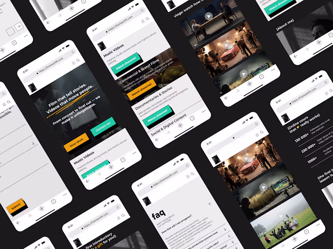 Cover image for Frameshift - Filmmaker Portfolio Concept