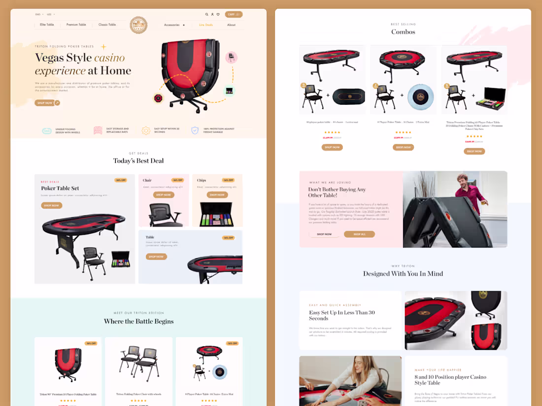 Cover image for Triton Poker Tables E-commerce Website