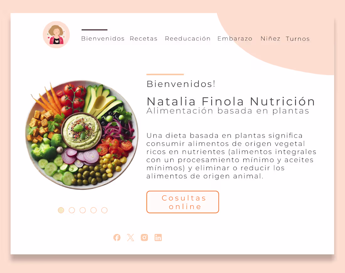 Cover image for Web Design for a vegan nutritionist in Argentina. :: Behance