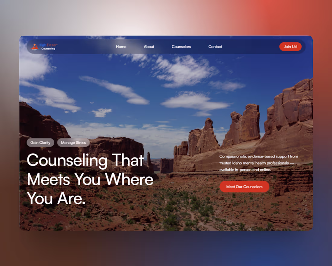 Cover image for Project Description:
High Desert Counseling needed