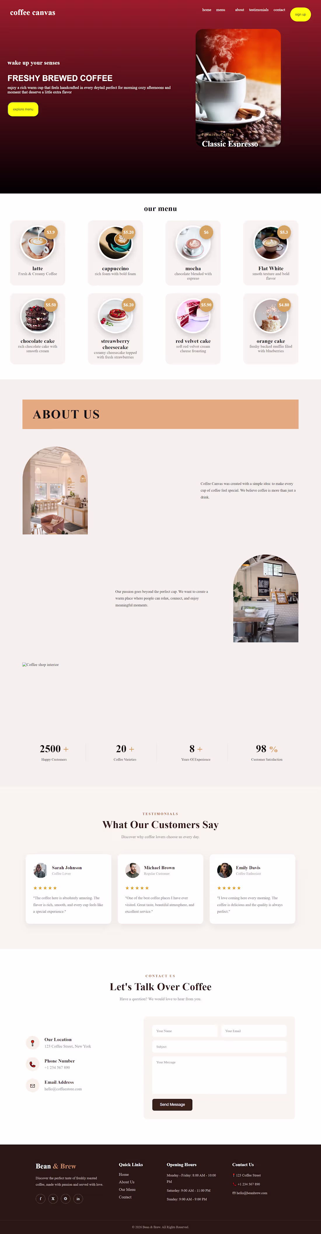 Cover image for   coffee website