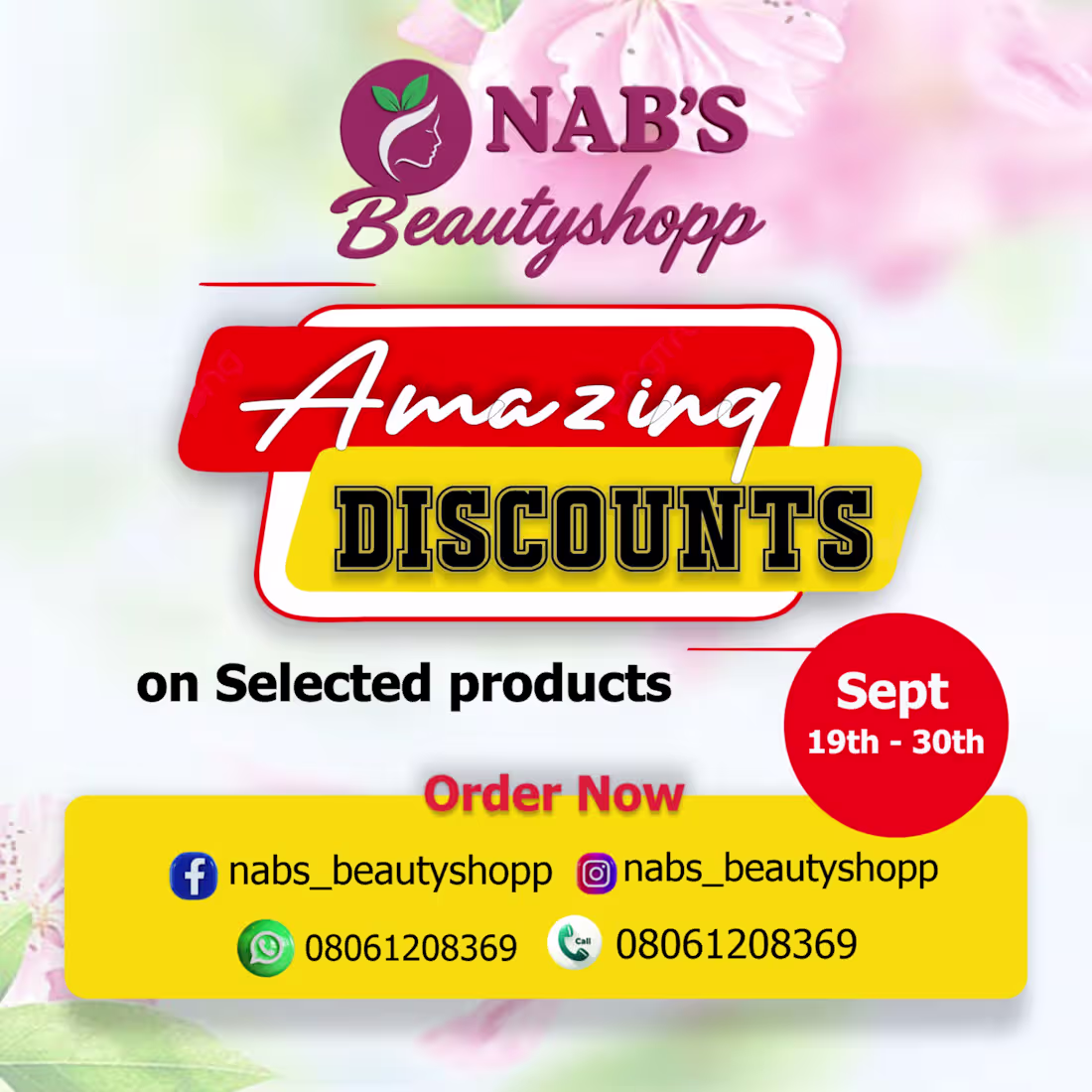 Cover image for I designed a sales flyer for Nab's beautyshopp.
