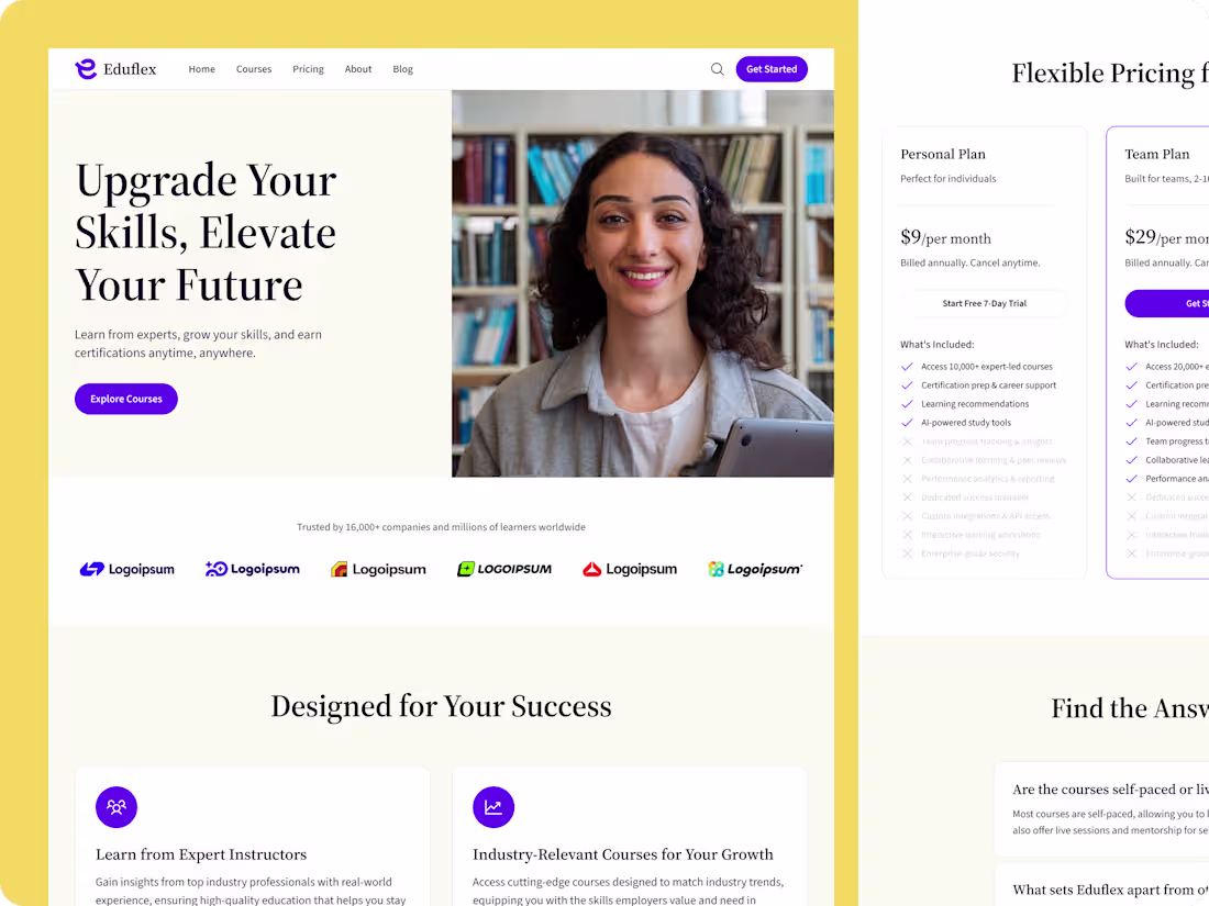 Cover image for Eduflex — Modern EdTech Website