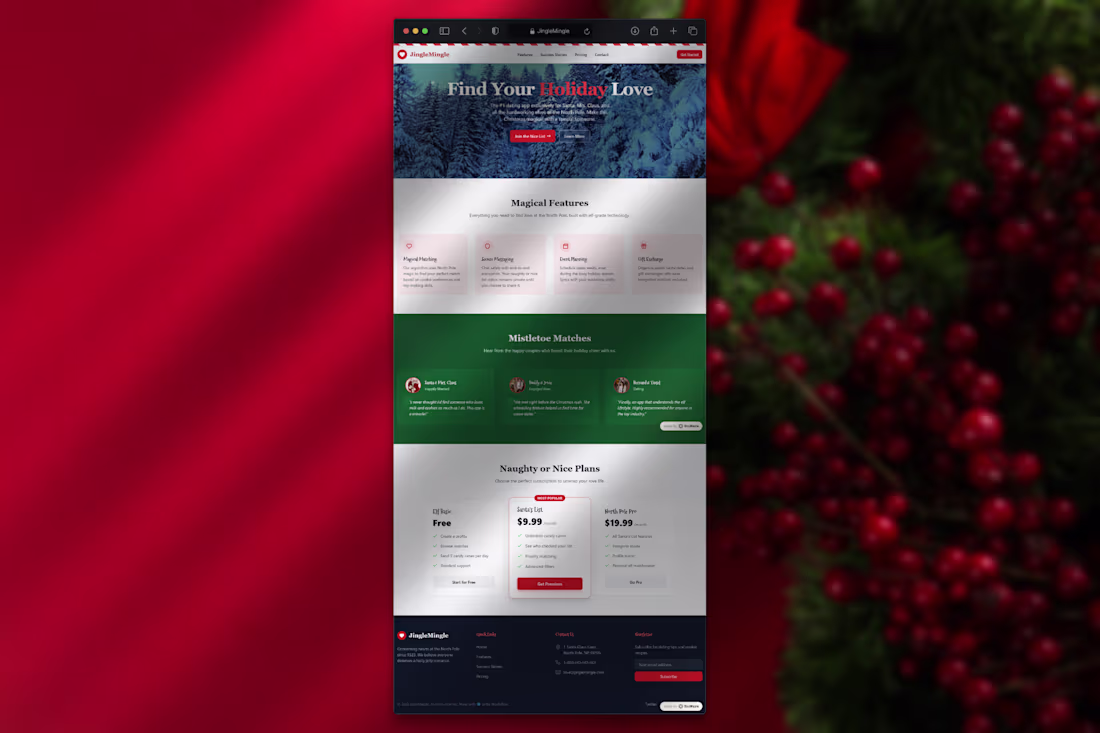 Cover image for Ho ho ho! 🎅❤️ Just built JingleMingle – the #1 holiday dati...
