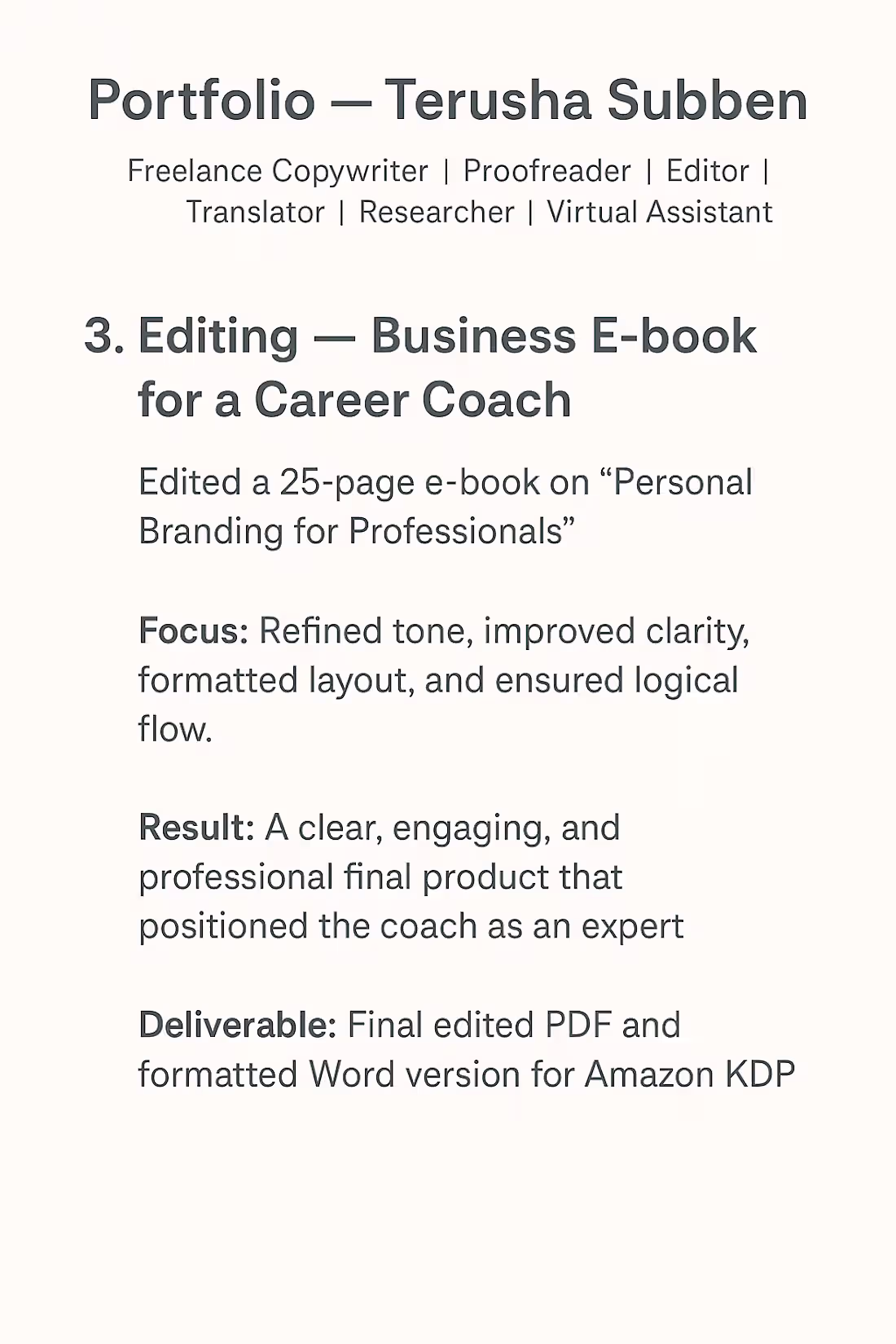 Cover image for Editing — Business E-book for a Career Coach