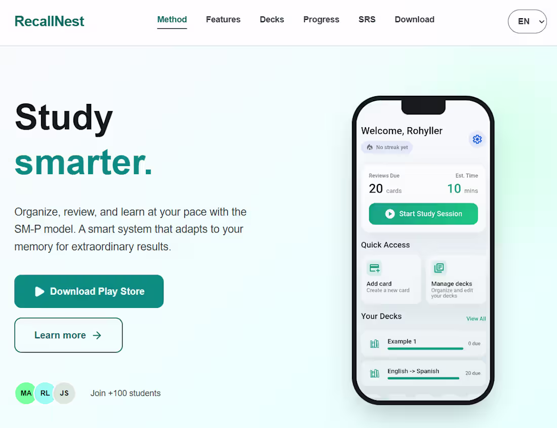 Cover image for RecallNest is a landing page