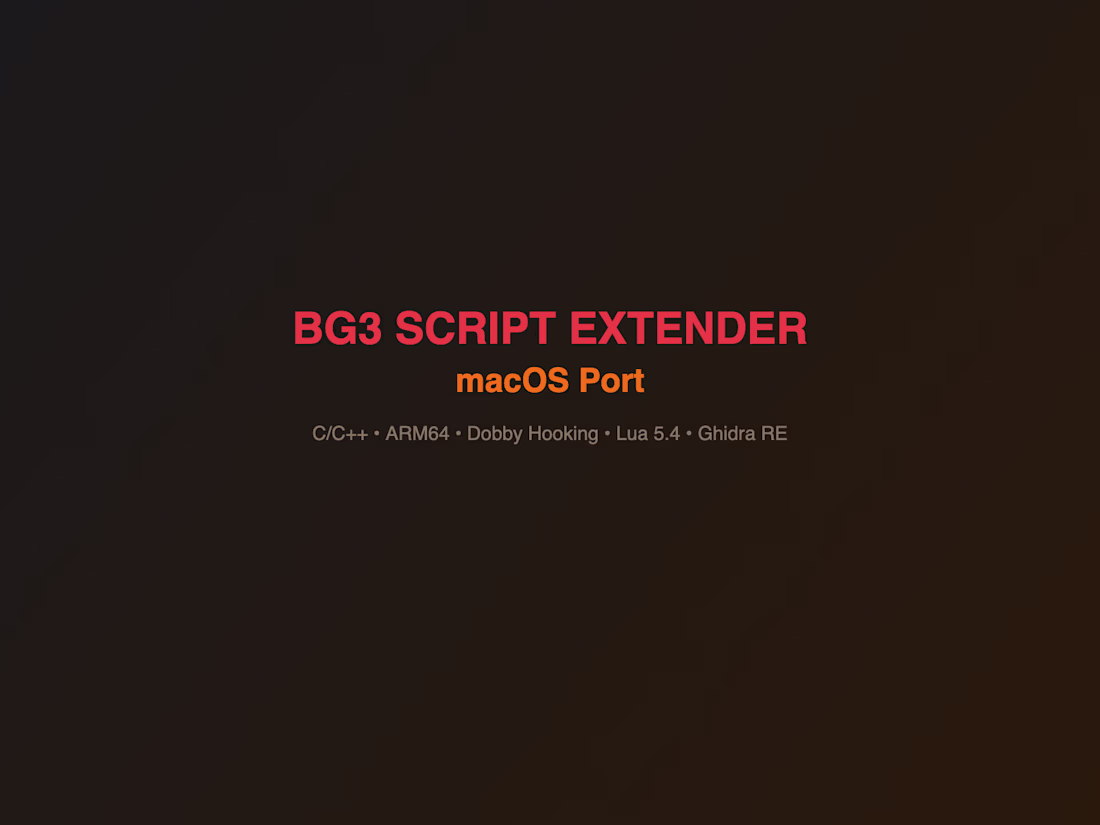 Cover image for BG3 Script Extender macOS