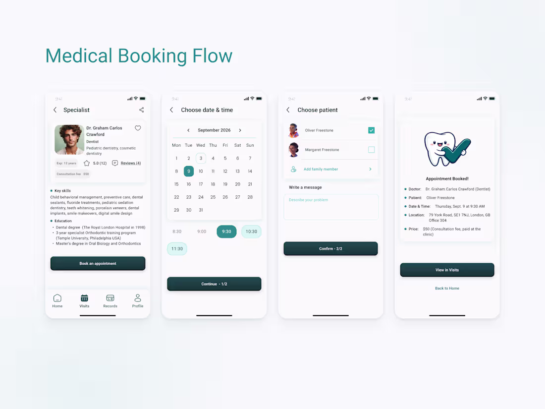 Cover image for Medical Booking Flow
A streamlined appointment