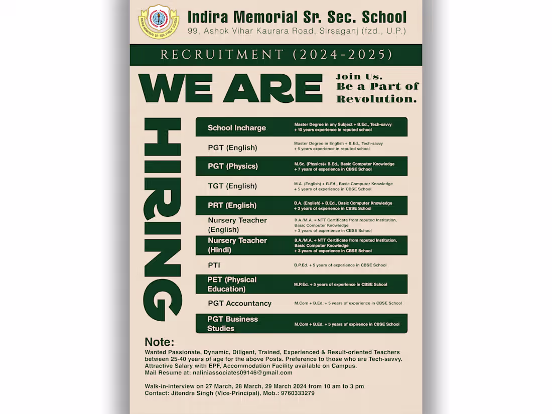 Cover image for A clean, recruitment-focused poster design— crafted for high...
