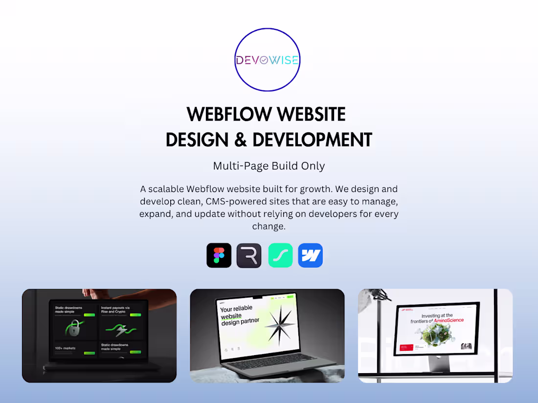 Cover image for Webflow Website Development — Multi-Page Build Only