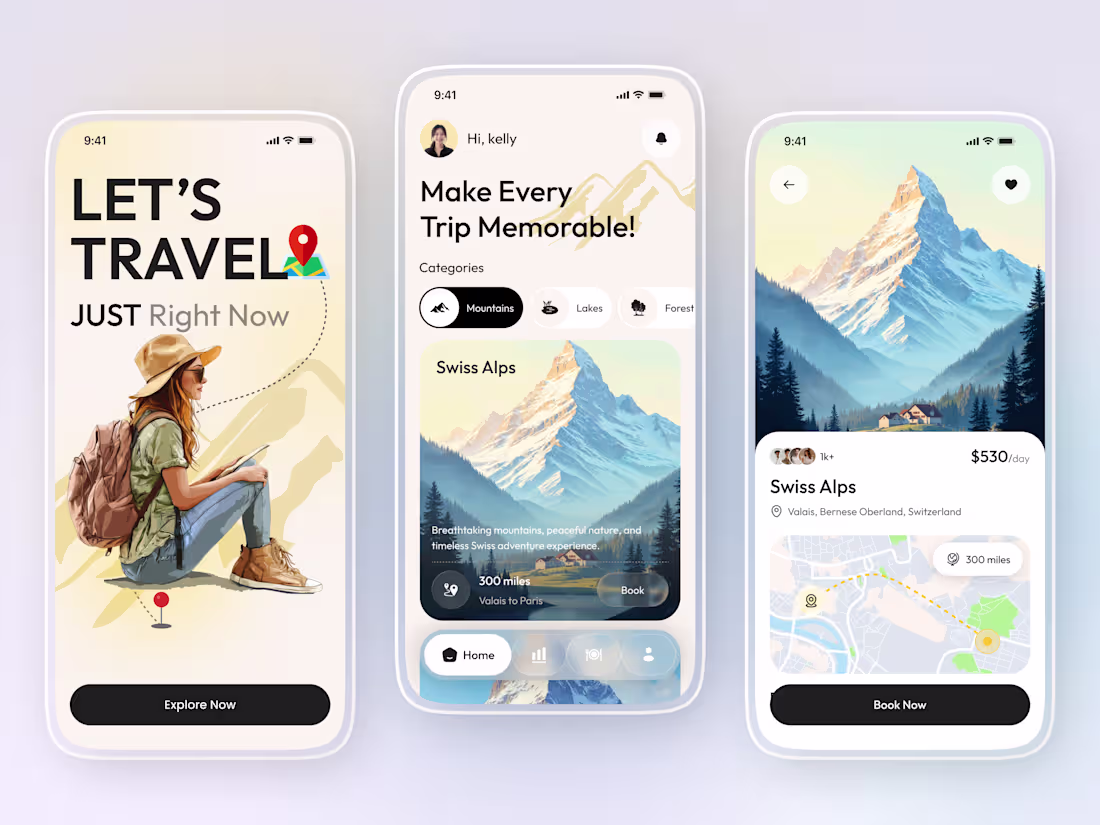 Cover image for Travel App UI Design — Book Dream Destinations