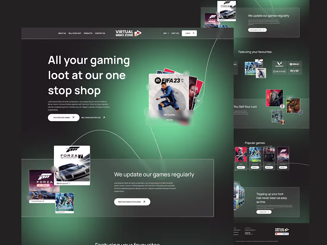 Cover image for Gaming Marketplace Landing Page Design