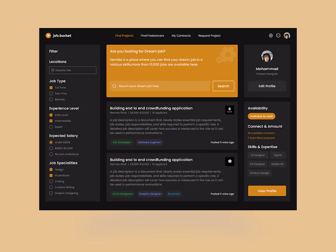 Cover image for Job Bucket - Job Finding Application