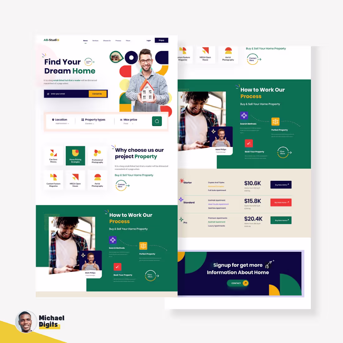 Cover image for Real estate website, real estate agent website :: Behance