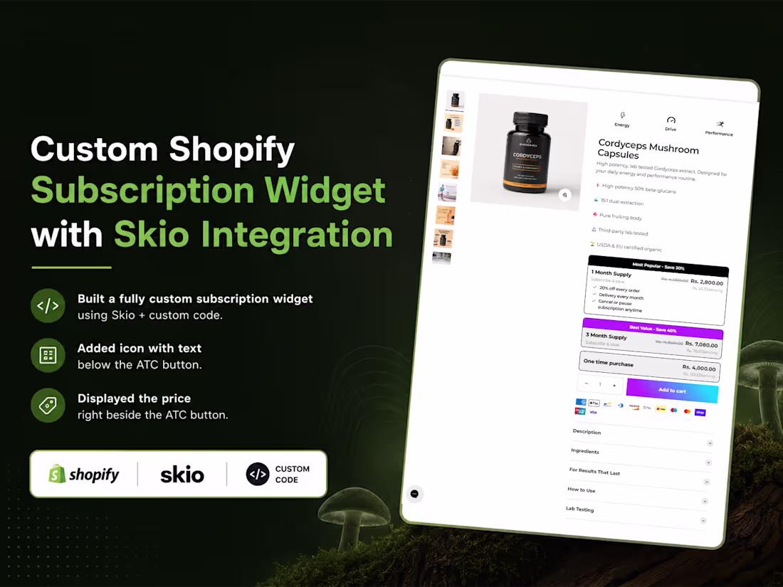 Cover image for Custom Shopify Subscription Widget with Skio Integration