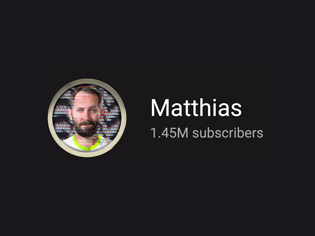 Cover image for YouTube Video Creator: Matthias (1.45M+ Subscribers)