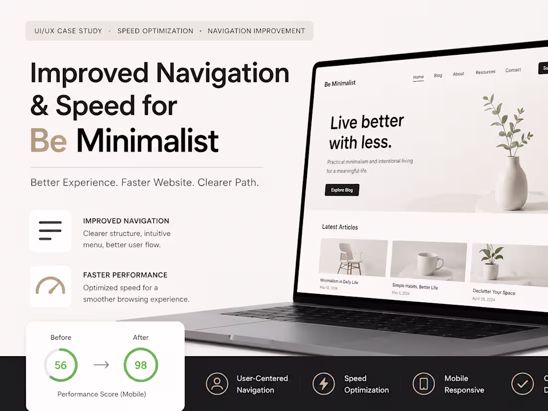 Cover image for Improve the navigation and the speed for the site