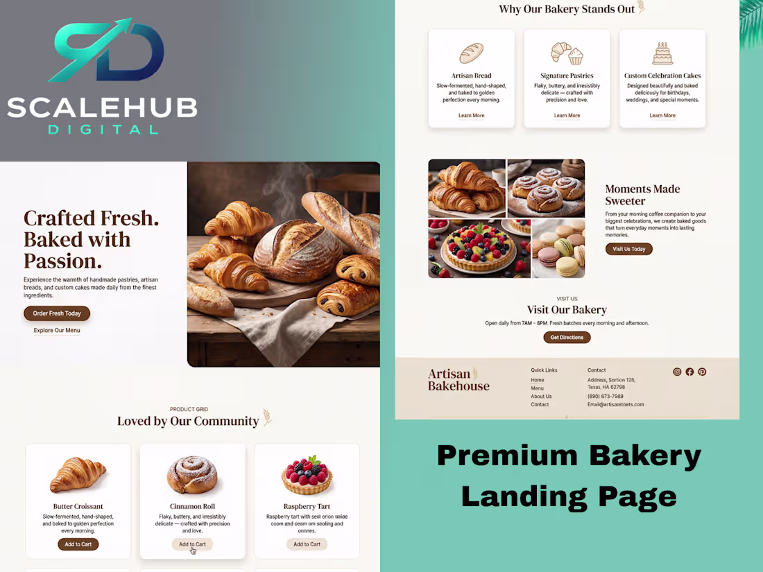 Cover image for Premium Landing Page Design for Artisan Bakeries & Food Brands