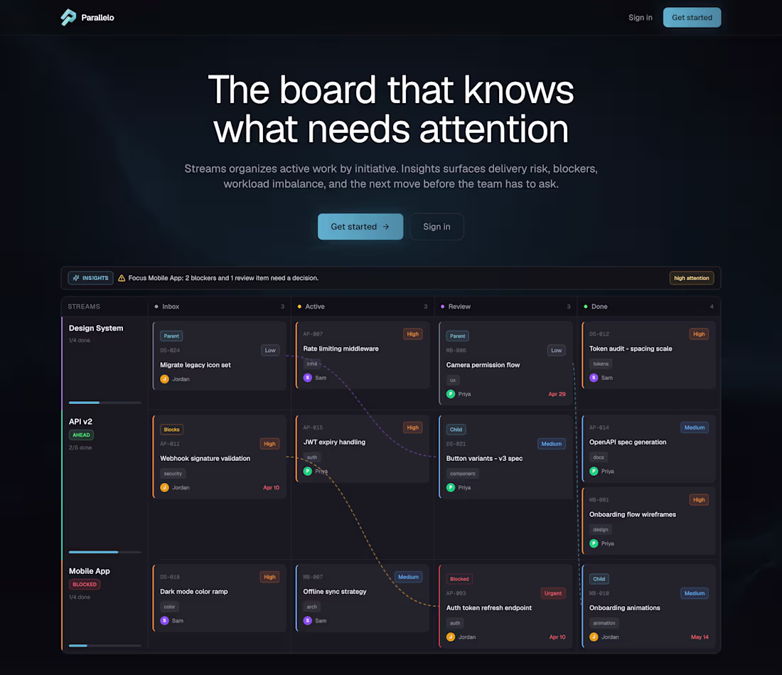 Cover image for Parallelo — A lightweight agile workspace for product teams