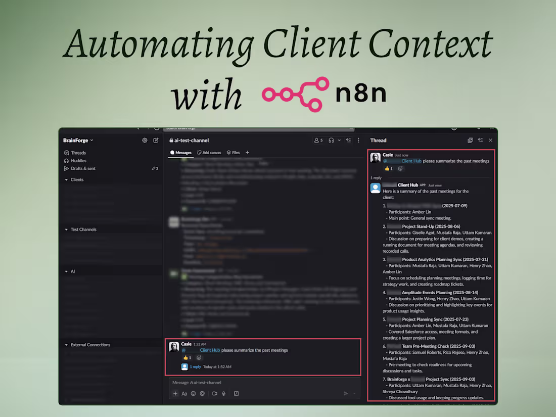 Cover image for Automating Client Context with n8n