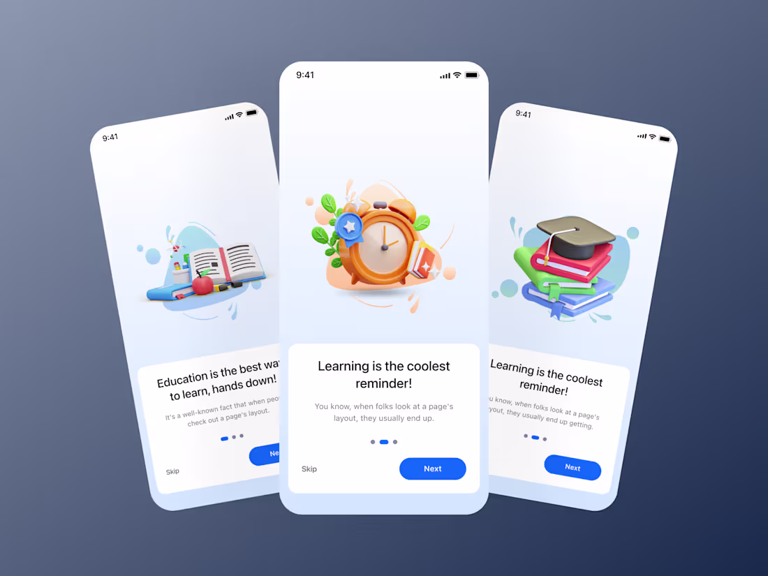 Cover image for Online education app onboarding screen