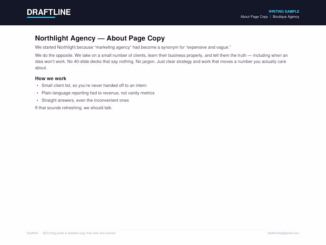 Cover image for About page copy for a