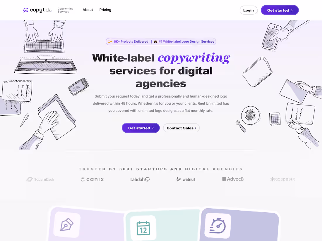 Cover image for Designed a conversion-focused landing page for Copytide, a w...