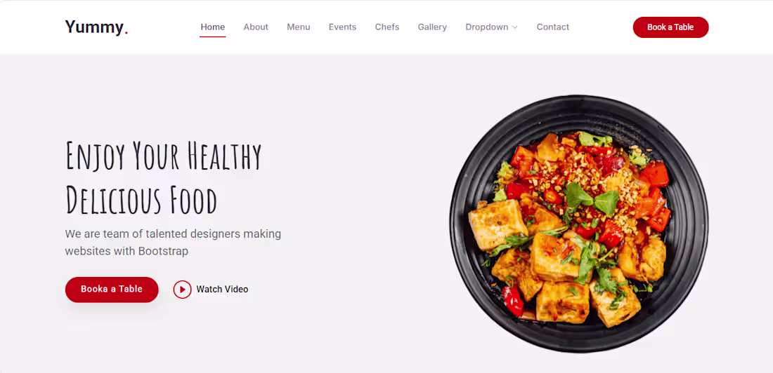 Cover image for Modern Restaurant Website | Responsive