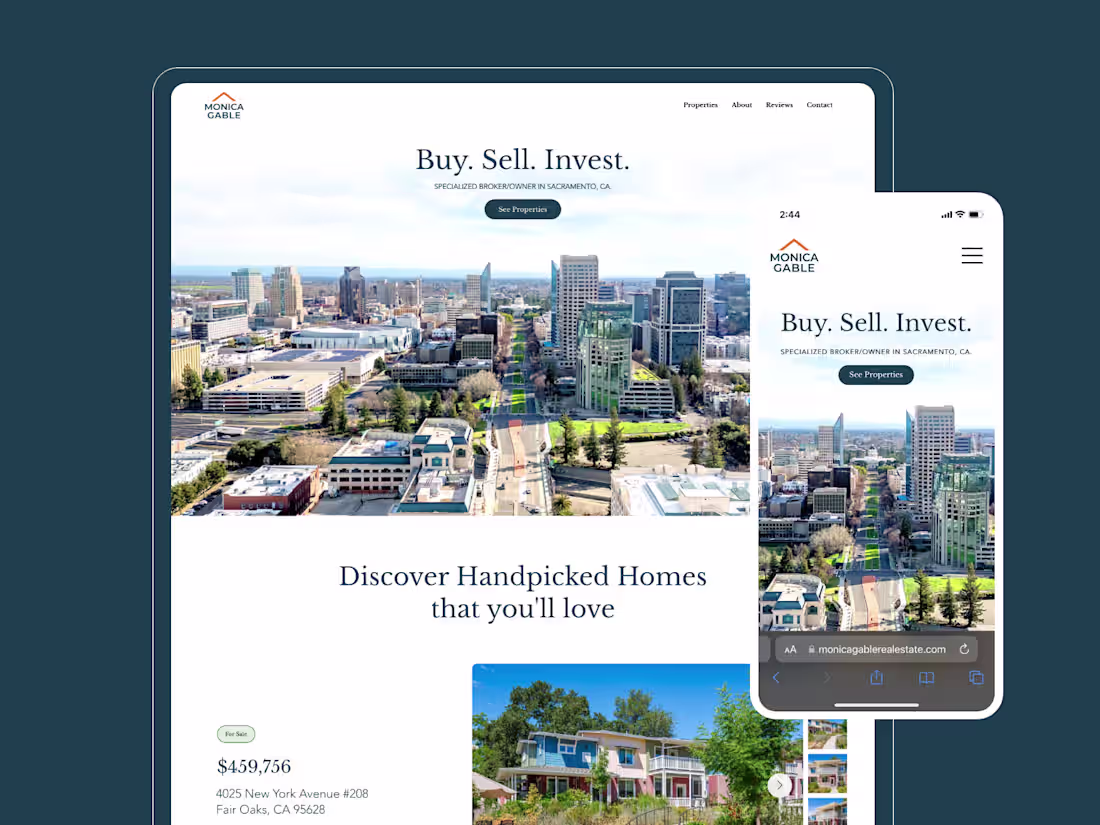Cover image for Broker / Real Estate Website Design for Monica G.