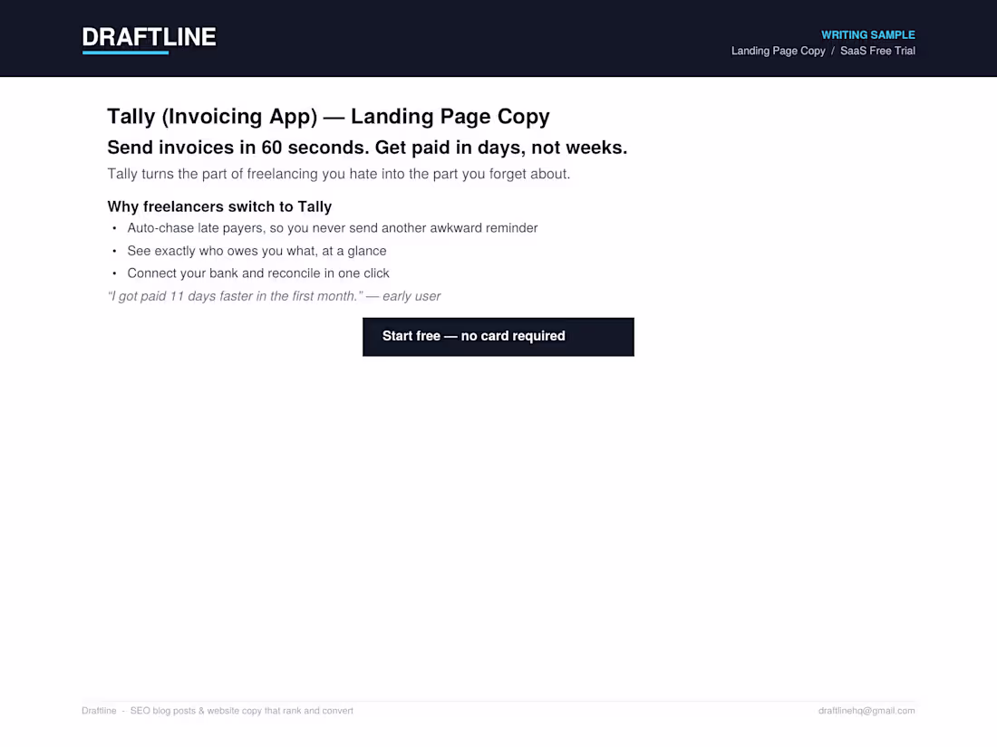 Cover image for Conversion-focused landing page copy for