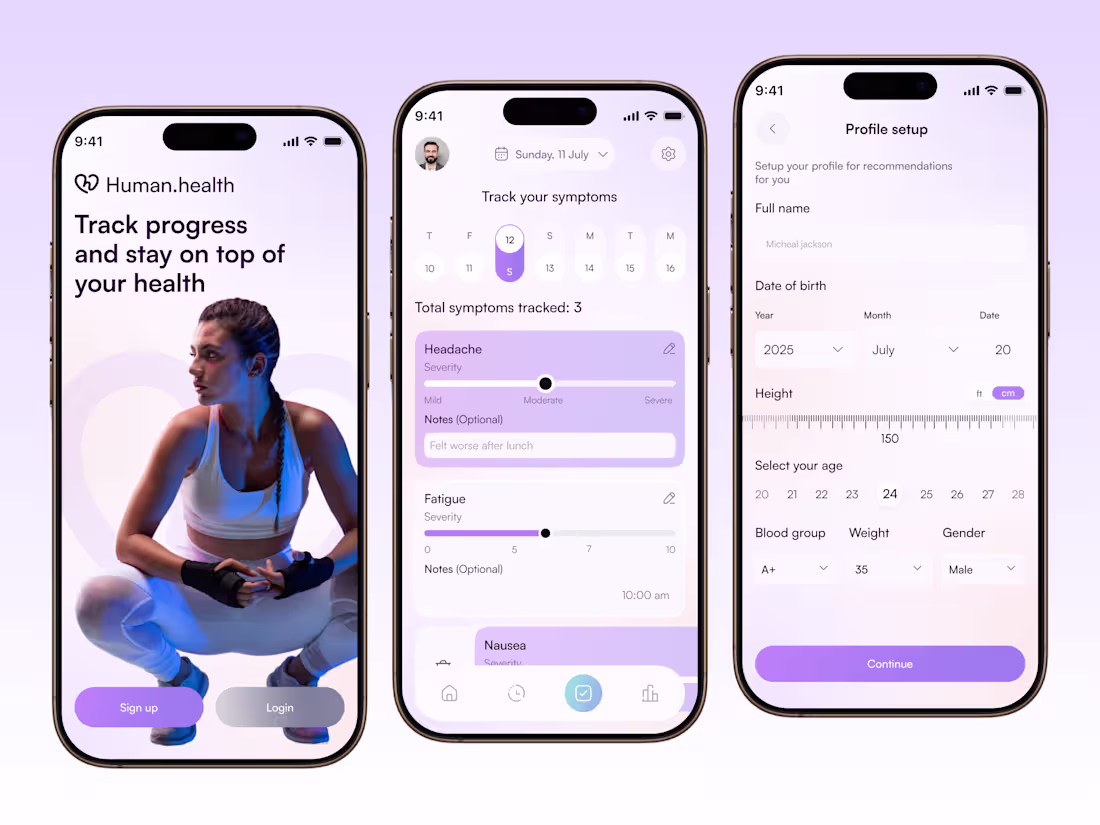 Cover image for Human Health Tracker Mobile App Design