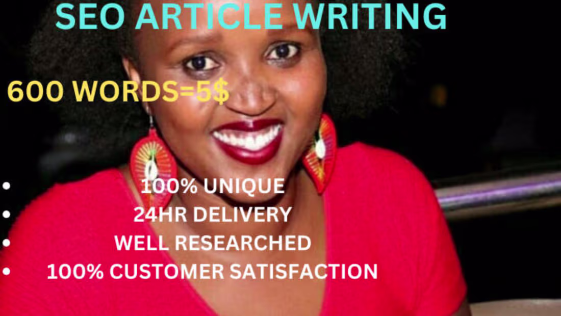Cover image for I will write SEO articles or website content up to 600 words