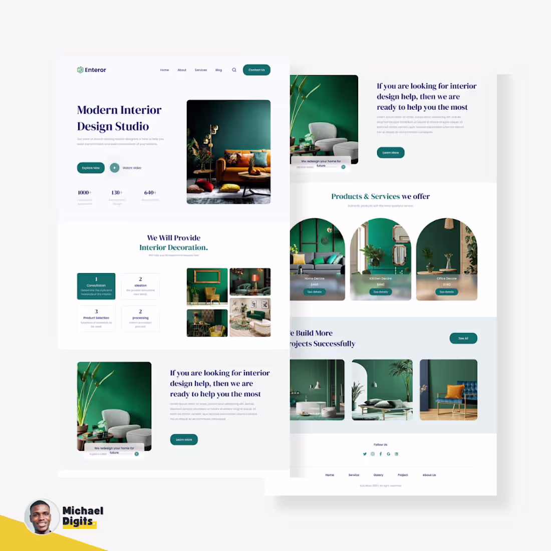 Cover image for Inetrior deco website design | Wix website design :: Behance