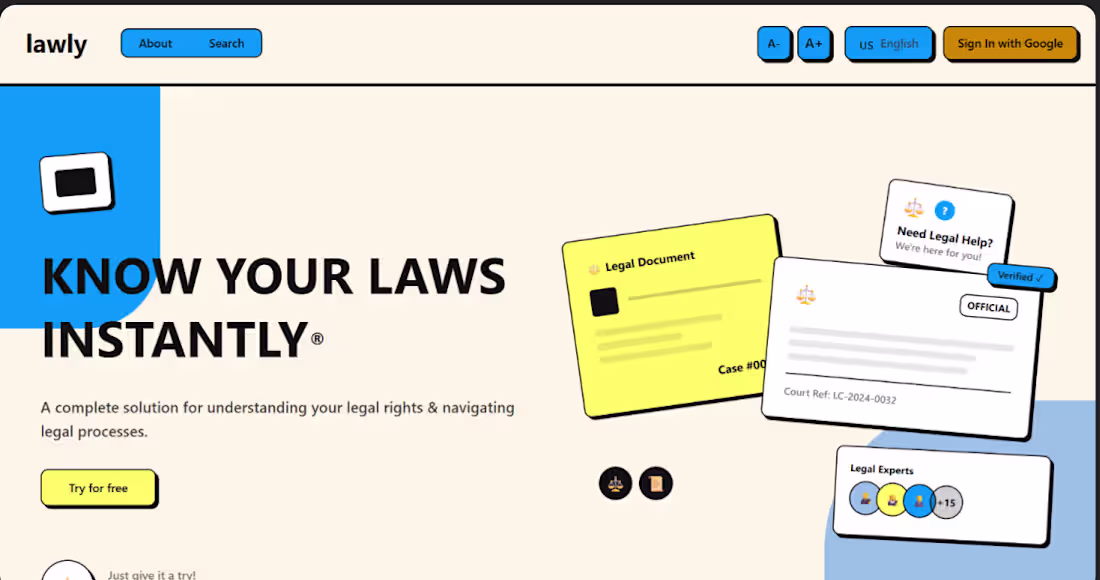 Cover image for https://law-assist-gjvf.vercel.app/
WEB DESIGNER