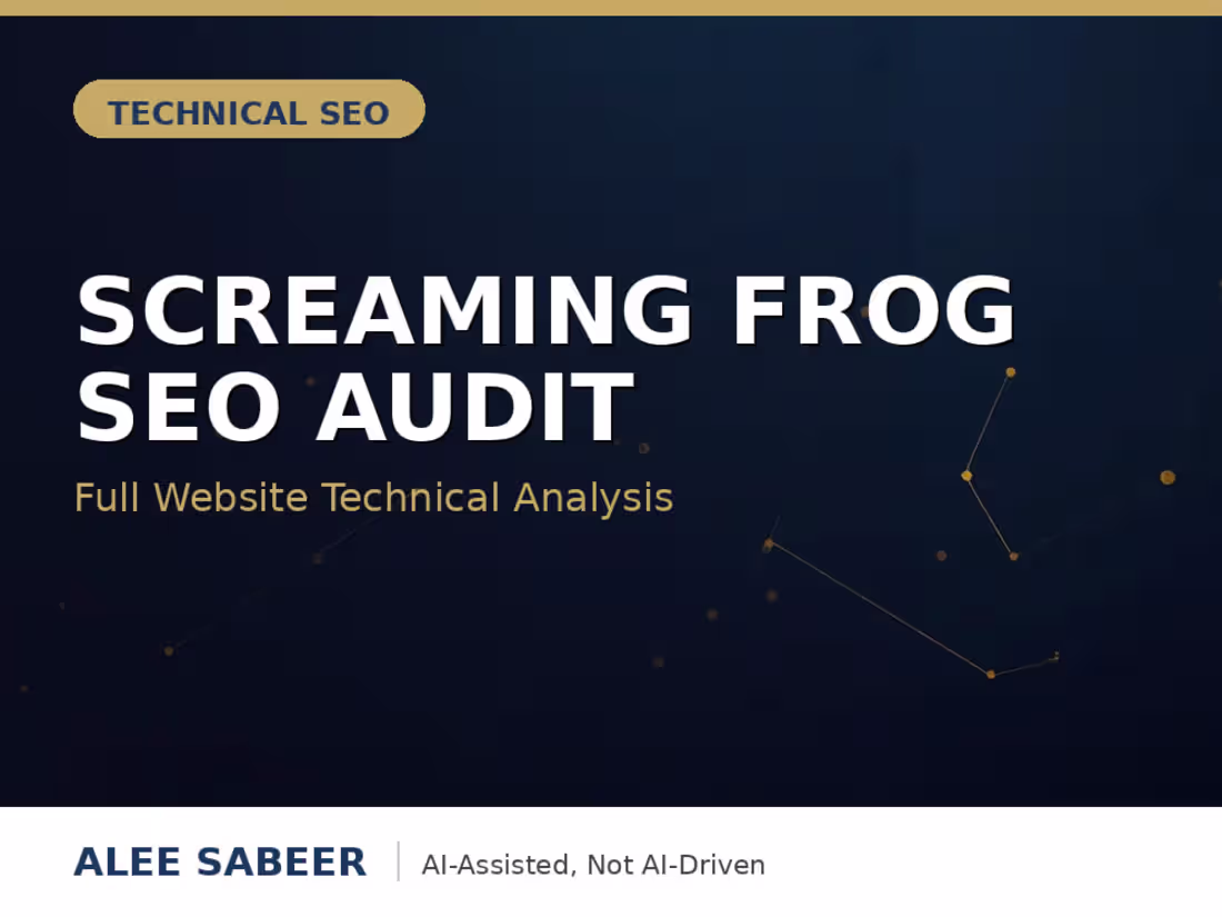 Cover image for Full Website Audit Using Screaming Frog SEO Tool