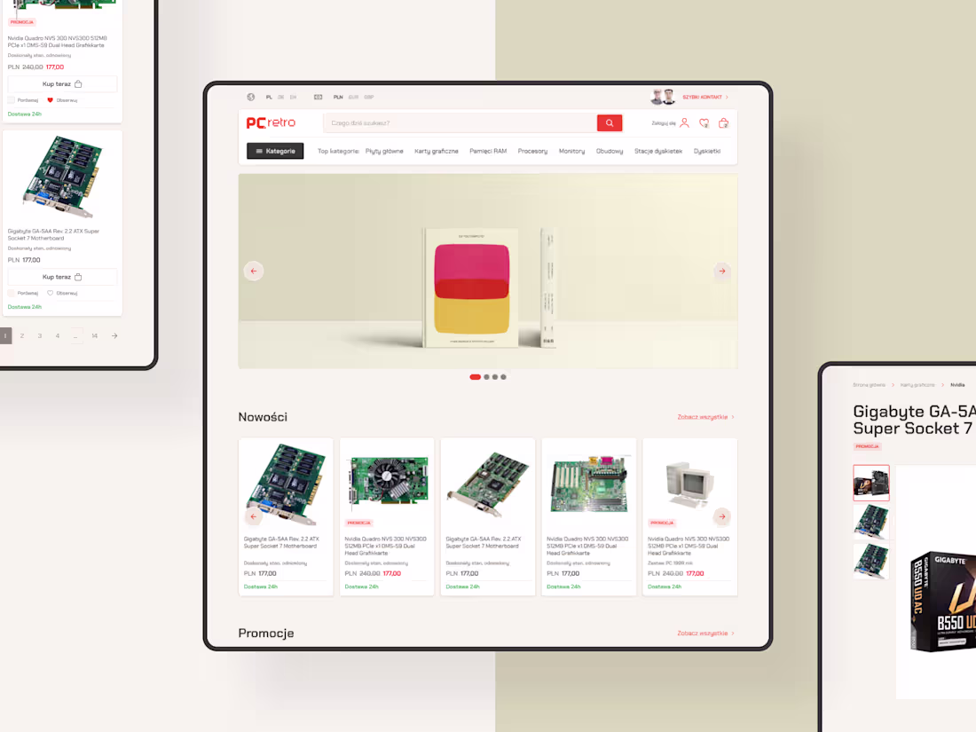 Cover image for PC retro - online store with retro computer parts