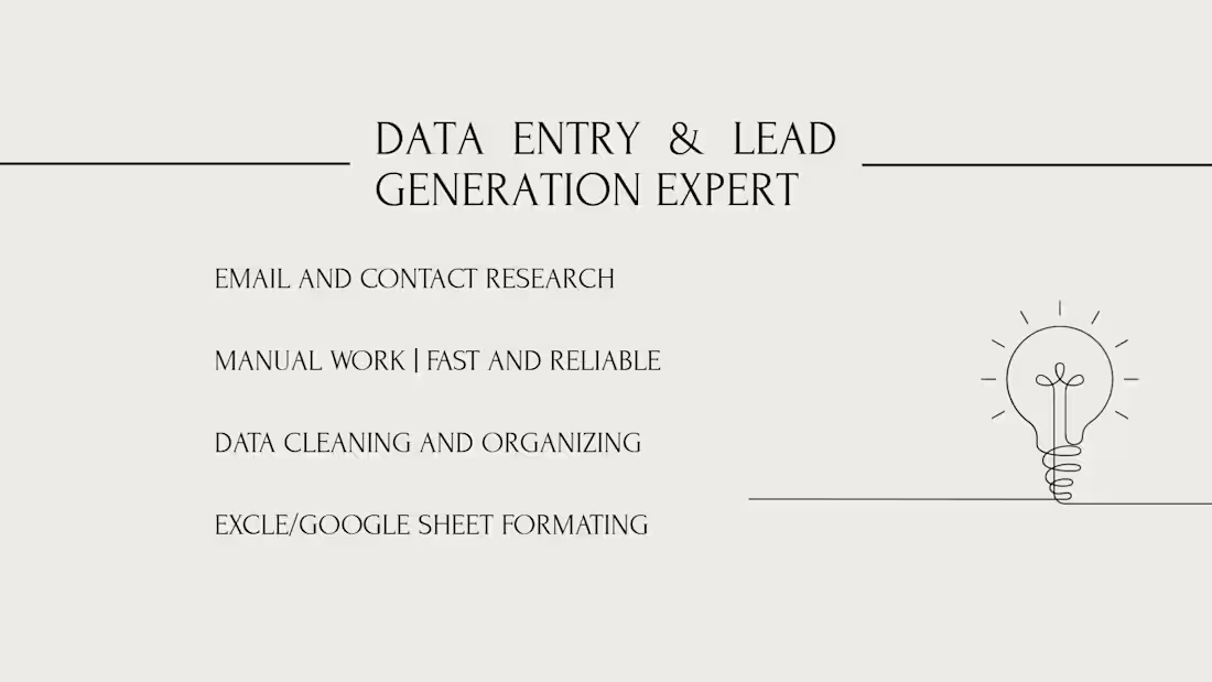Cover image for Data Entry & Lead Generation