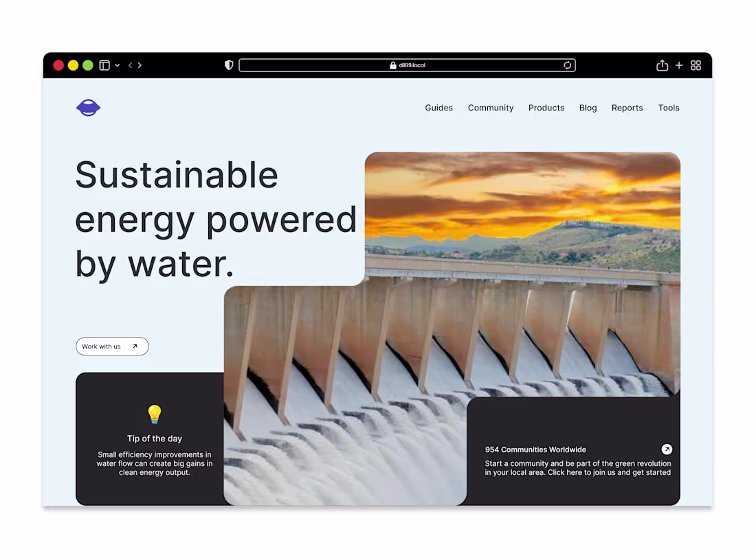Cover image for Hero Section DesignA new hydrodam hero section and this one ...