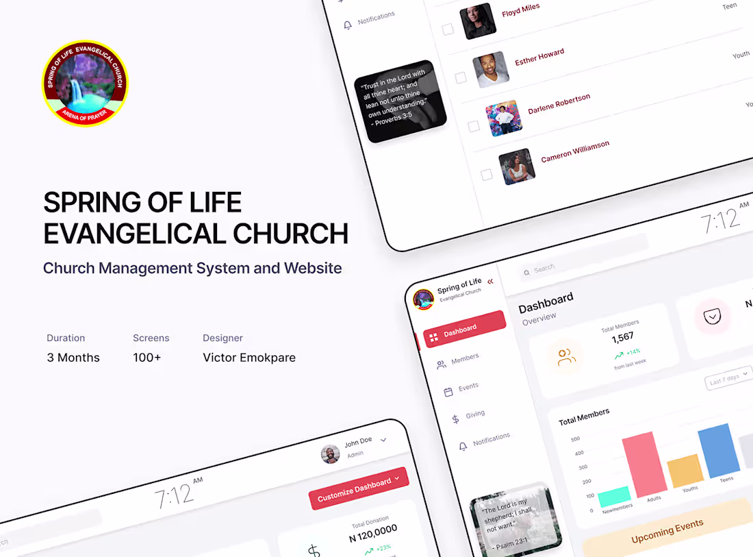 Cover image for Spring of Life Church Management System and Website